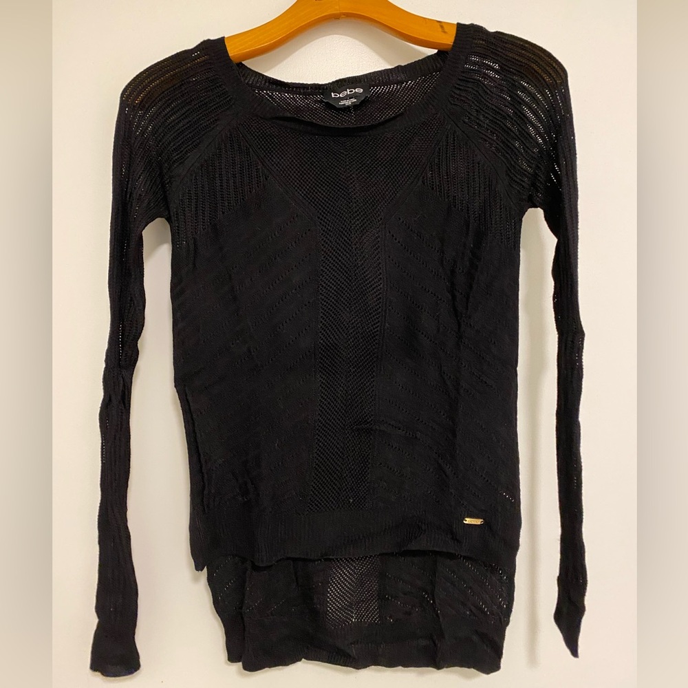 Bebe black sheer sweater
